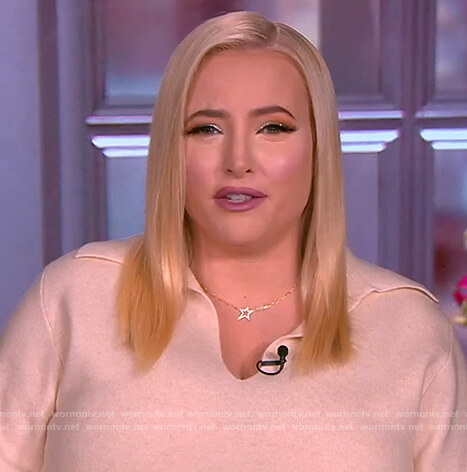 Meghan's ivory collared knit sweater on The View