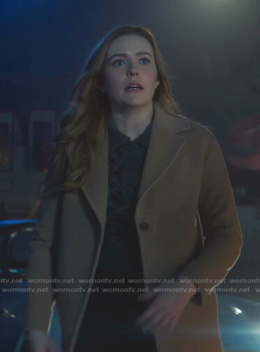 Nancy's grey argyle polo sweater on Nancy Drew