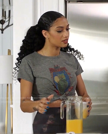 Olivia's grey owl print tee on All American