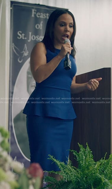 Parker's blue peplum dress on Queen Sugar