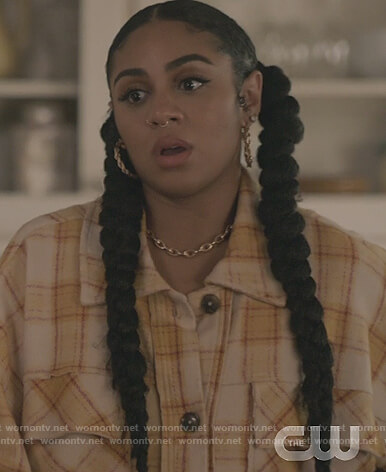 Patience's yellow plaid jacket on All American