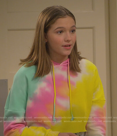 Presley's tie dye cropped hoodie on Side Hustle