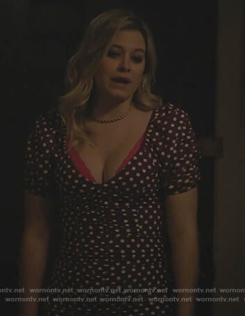 Polly's purple polka dot dress on Riverdale