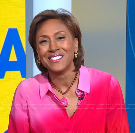 Robin's pink dip-dye shirt on Good Morning America