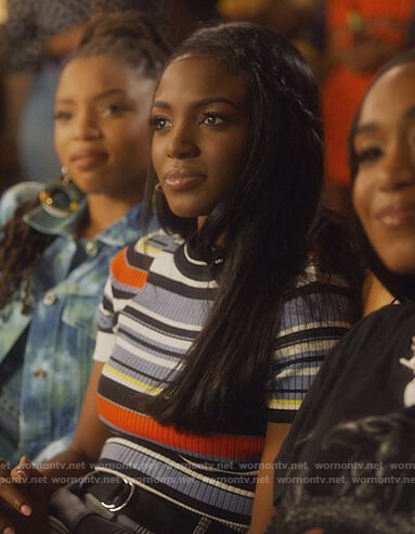 Rochelle's stripe ribbed sweater on Grown-ish
