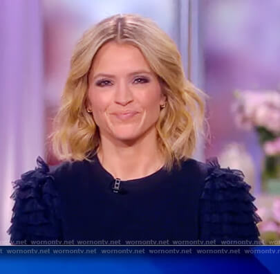 Sara's blue ruffle sleeve top on The View