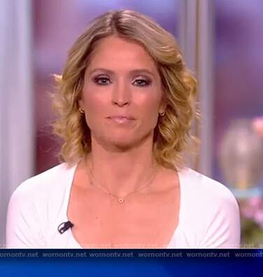 Sara's white ruched front top on The View