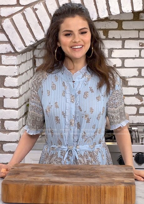 Selena Gomez's light blue floral maxi dress on Selena + Chef