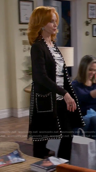 Sheila's black studded cardigan on Call Me Kat