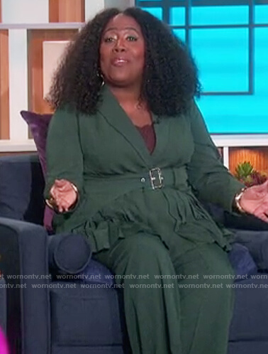 Sheryl's green belted blouse on The Talk