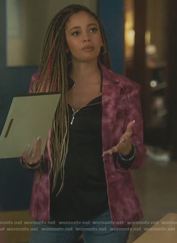 Toni's pink tie dye blazer on Riverdale
