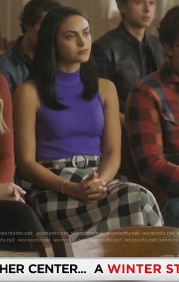 Veronica's gingham check belted skirt on Riverdale