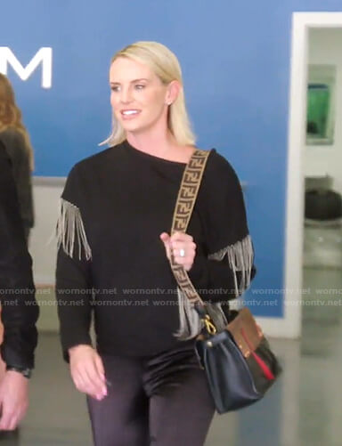 Whitney's black fringe sweatshirt on The Real Housewives of Salt Lake City