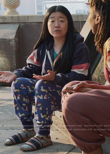 Alice's navy stripe hoodie on Good Trouble