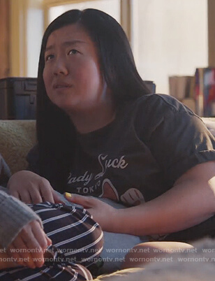 Alice's black cat graphic tee on Good Trouble