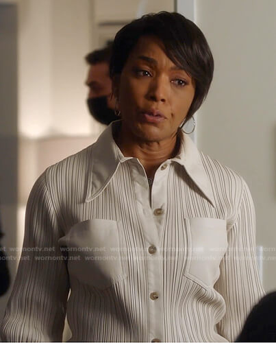 Athena's white leather shirt on 9-1-1