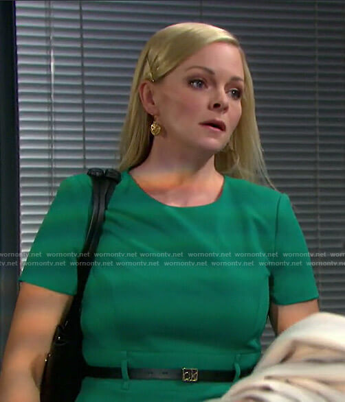 Belle's green belted dress on Days of our Lives
