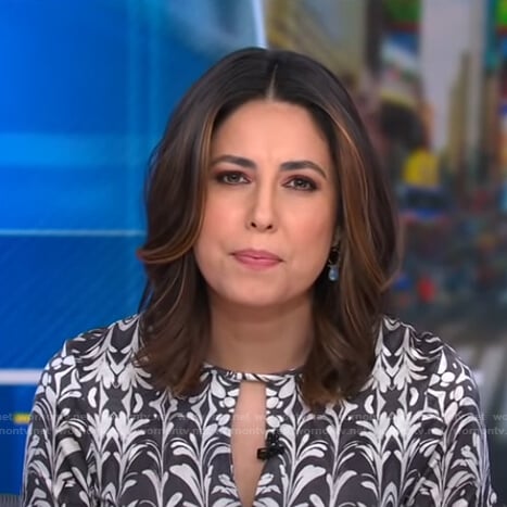 Cecilia's grey printed keyhole dress on Good Morning America