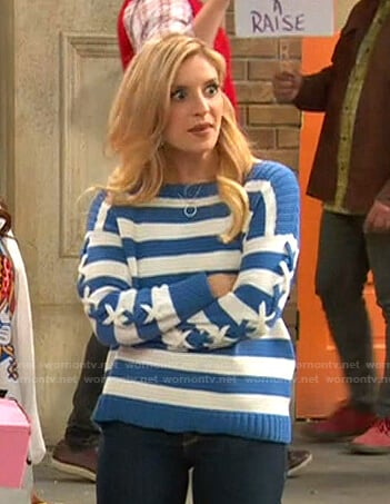 Chelsea's blue and white striped sweater on Ravens Home