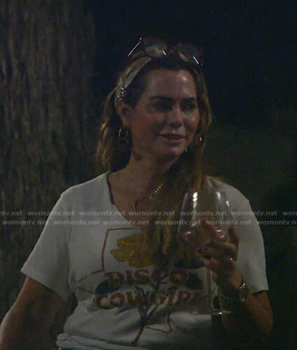 D’Andra’s Disco Cowgirl print tee on The Real Housewives of Dallas