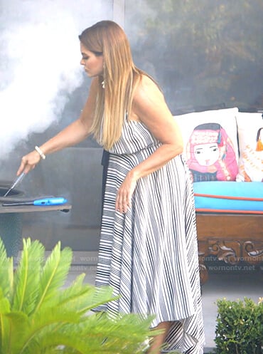 D'Andra's striped handkerchief hem dress on The Real Housewives of Dallas