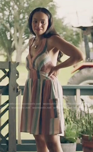 Darla's striped halter dress on Queen Sugar