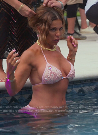 Dolores's pink embellished bikini on The Real Housewives of New Jersey
