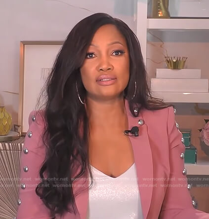 Garcelle's pink studded blazer on The Real