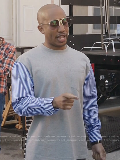 Gary's colorblock stripe tee on Kenan