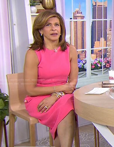 Hoda's pink dress with button details on Today