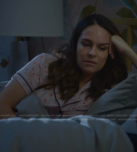 Izzy's flamingo print short pajamas on Bull