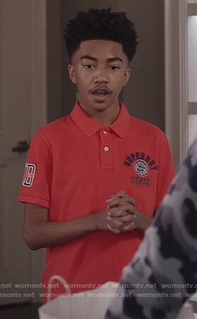 Jack's orange patch polo on Black-ish