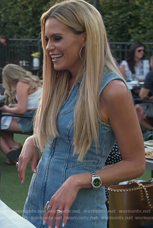 Jackie's sleeveless denim dress on The Real Housewives of New Jersey