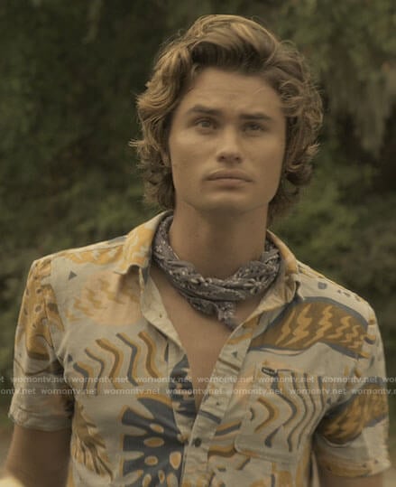 John B's leaf print shirt on Outer Banks