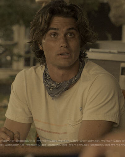 John B's white striped shirt on Outer Banks