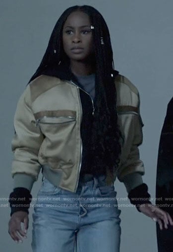 Jordan's beige bomber jacket on Batwoman