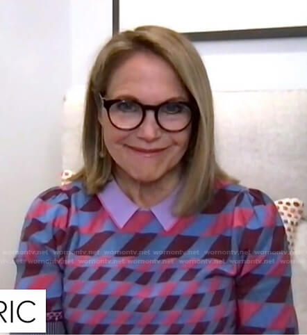 Katie Couric's geometric polo sweater on Today