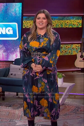 Kelly's floral print shirtdress on The Kelly Clarkson Show