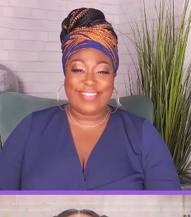 Loni's purple wrap dress on The Real