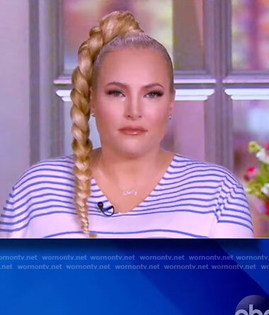 Meghan's white and blue stripe sweater on The View