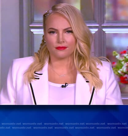 Meghan's white contrast trim blazer on The View
