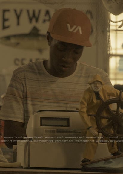 Pope's orange VA hat on Outer Banks