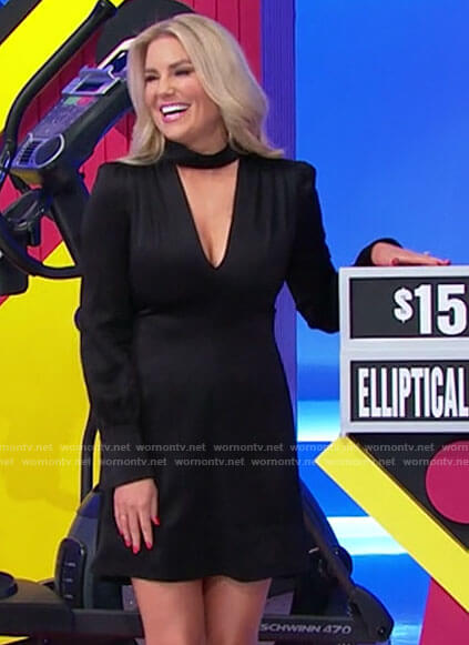 Rachel's black cutout neck dress on The Price is Right