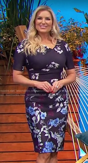 Rachel's dark purple floral dress on The Price is Right