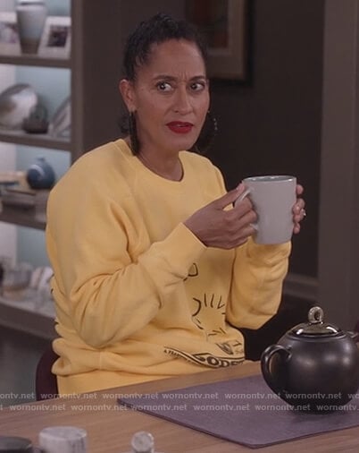 Rainbow's yellow woodstorck graphic sweatshirt on Black-ish
