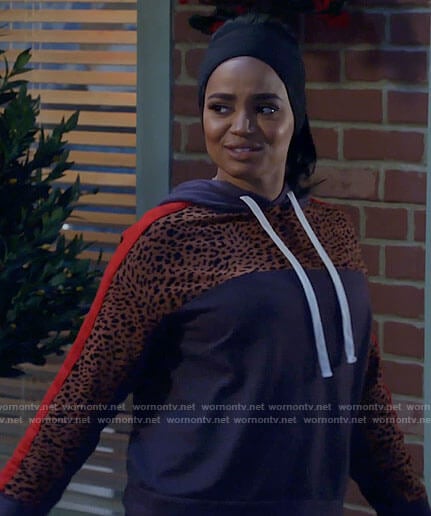 Randi's colorblock leopard hoodie on Call Me Kat