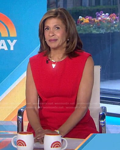 Hoda's red a-line dress on Today