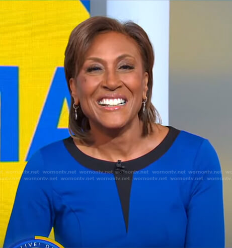 Robin's black and blue dress on Good Morning America