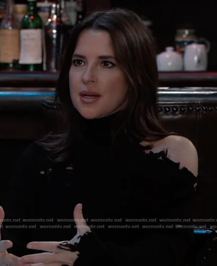 Sam's black distressed sweater on General Hospital