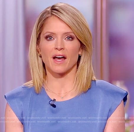 Sara's blue sleeveless dress on The View